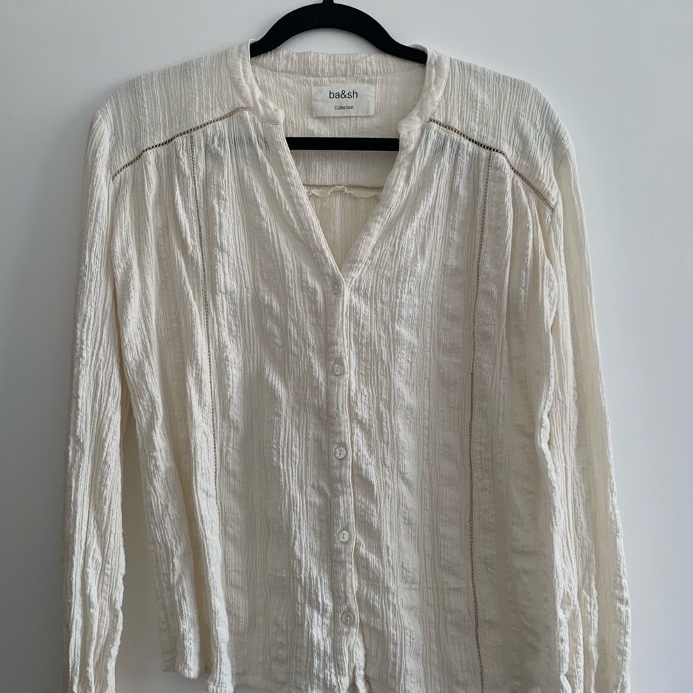 Ba&sh cream button down Small